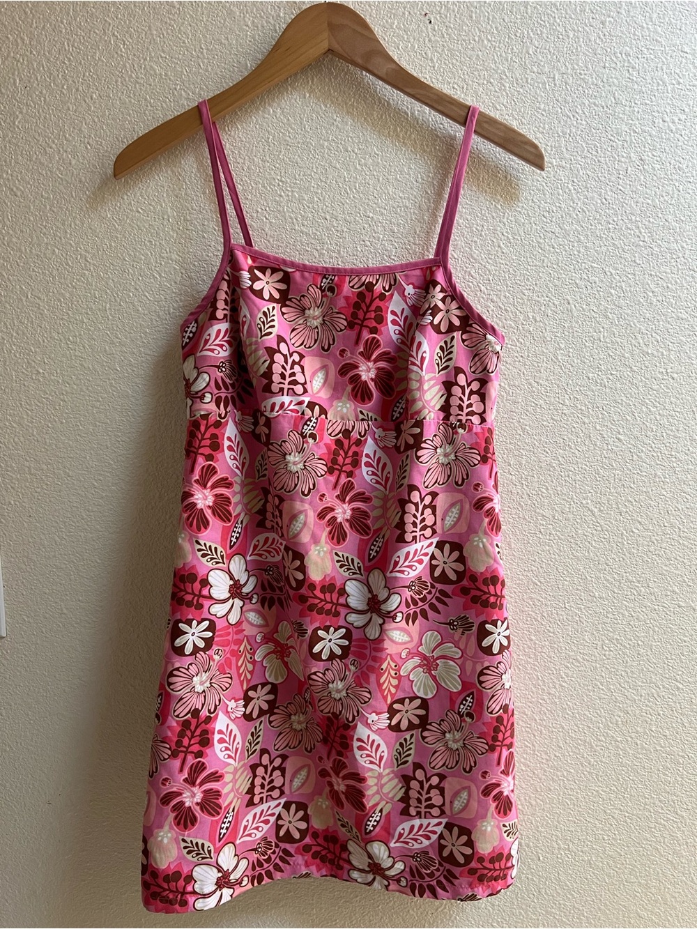 Pink Floral Dual Spaghetti Strap Sundress